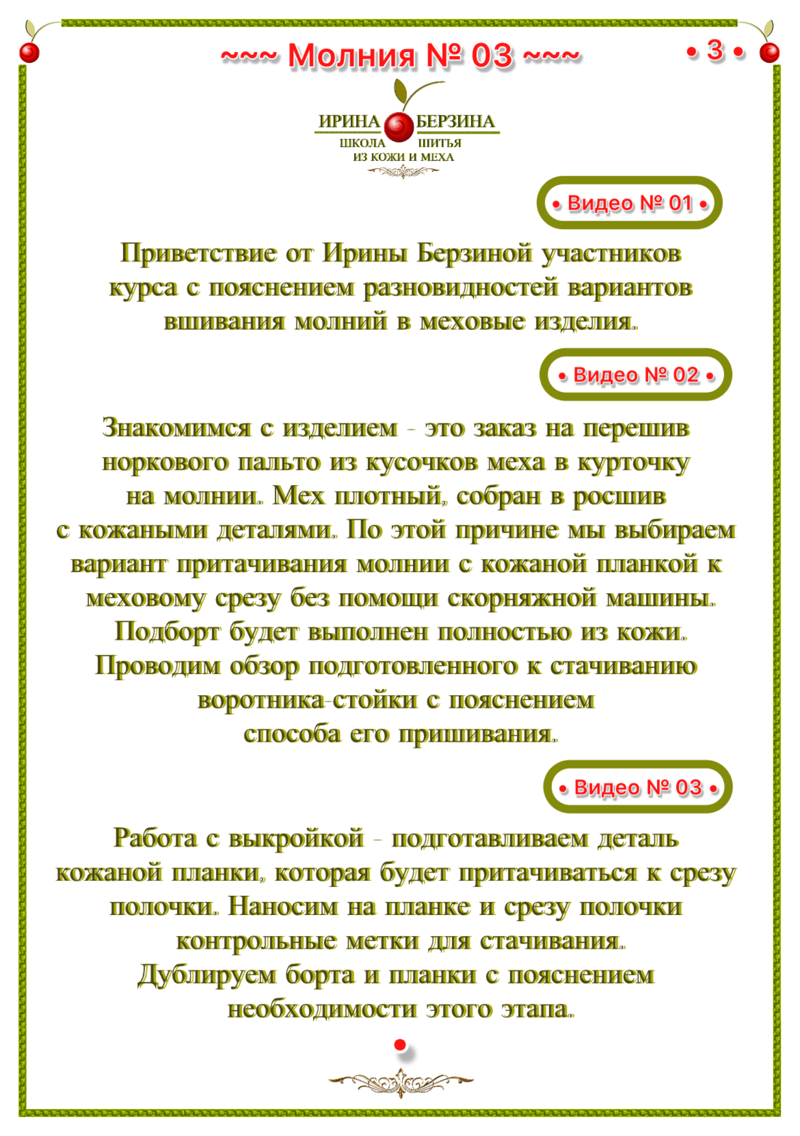 Видеокурс Молния № 03 - Как вшить молнию в норковый полушубок без скорняжной машины. Фото Ирины Берзиной. 03 Видеокурс Молния № 03 - Как вшить молнию в норковый полушубок без скорняжной машины. Фото Ирины Берзиной